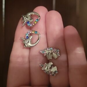 Sterling silver unicorn earrings two sets